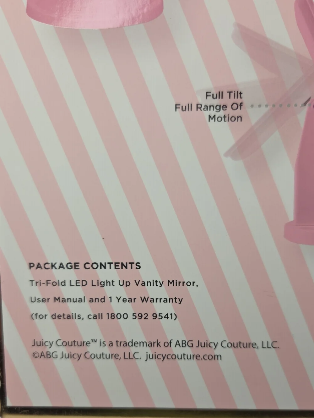 💕▪️Juicy Couture ▪️Pink LED Tri-Fold Light Up Vanity Mirror
